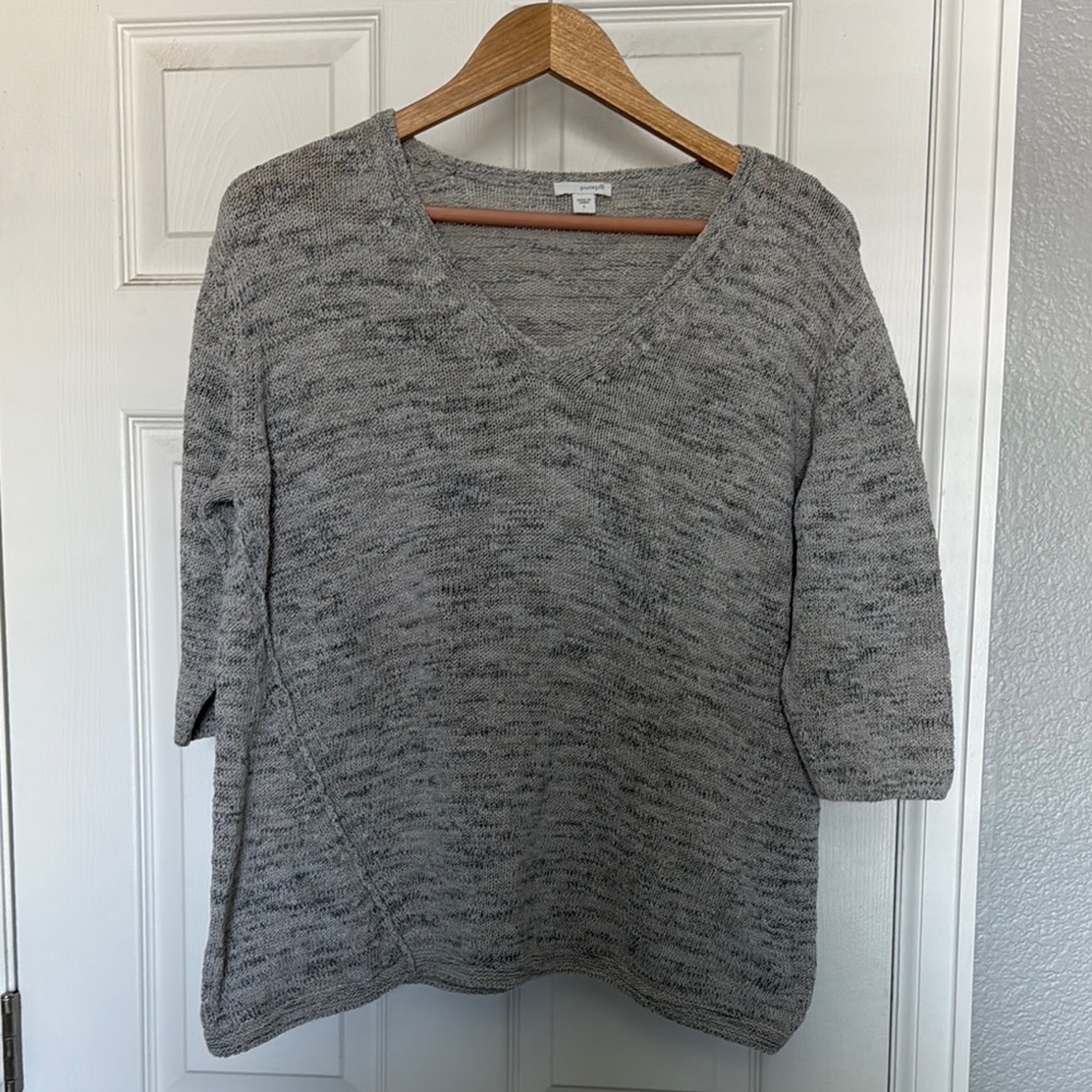J.Jill Gray V-Neck Sweater